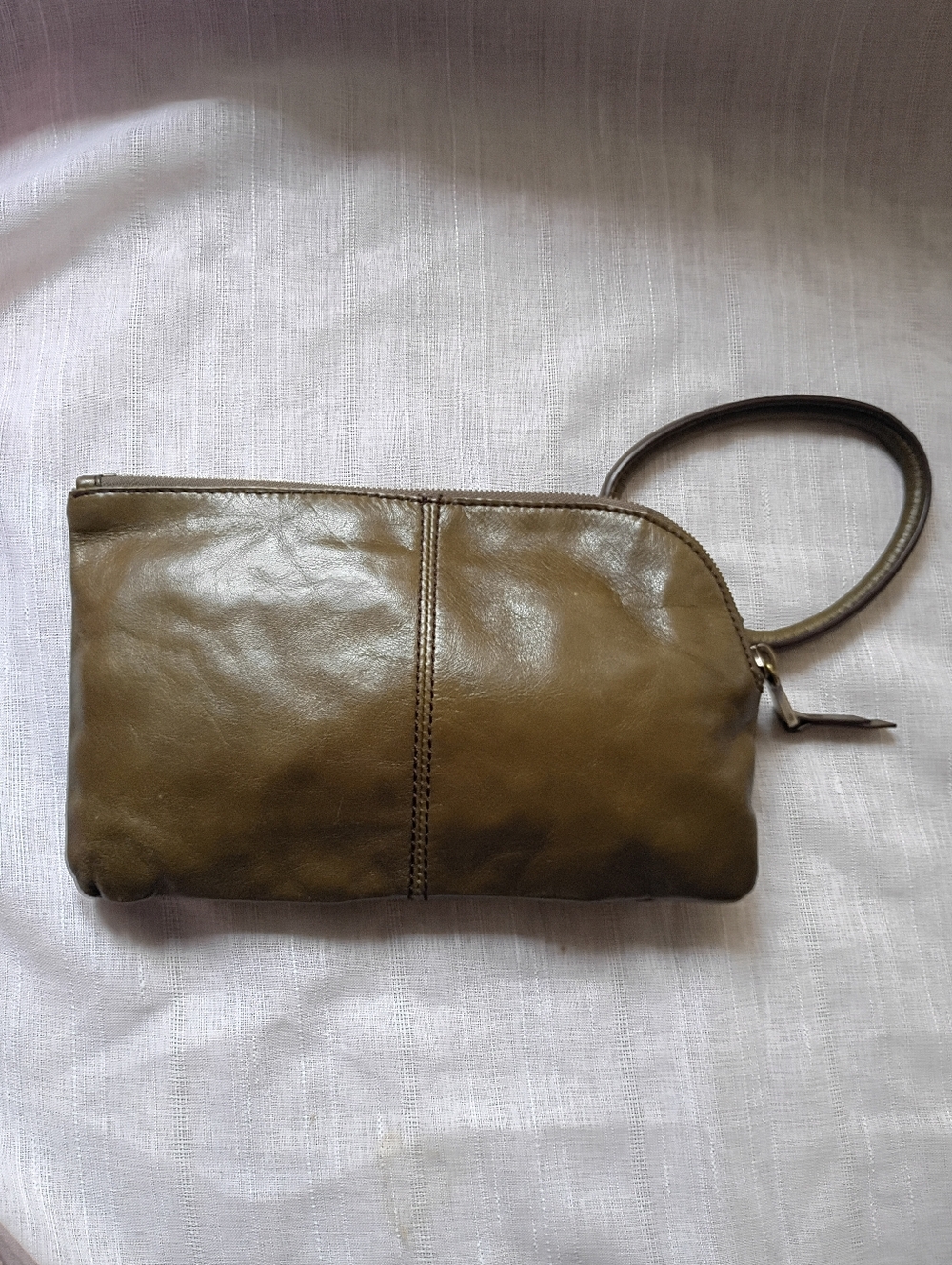 HOBO Olive Leather Wristlet Clutch Purse Women's Bags Designer Handbags Wallet - Picture 2 of 8